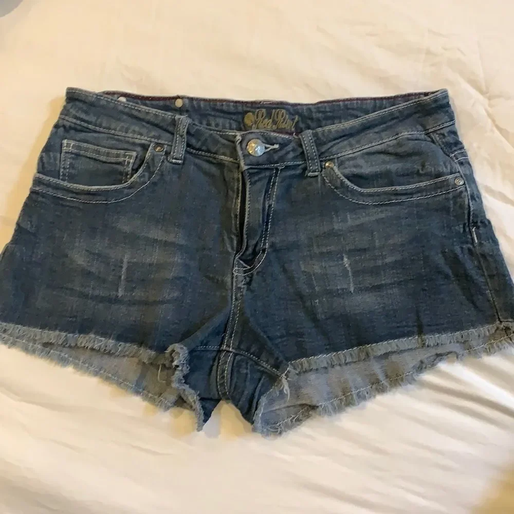 Red Rivet blue Jean shorts